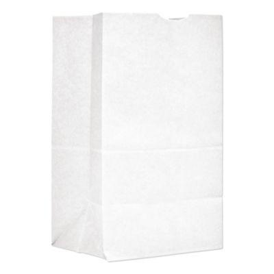 Grocery Paper Bags, 20# Squat Size, 40# Basis Weight, 8.13" x 5.88" x 12.5", White, 500/Bundle