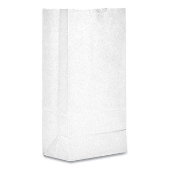 Grocery Paper Bags, 2# Size, 30# Basis Weight, 4.13" x 2.63" x 7.88", White, 500/Bundle