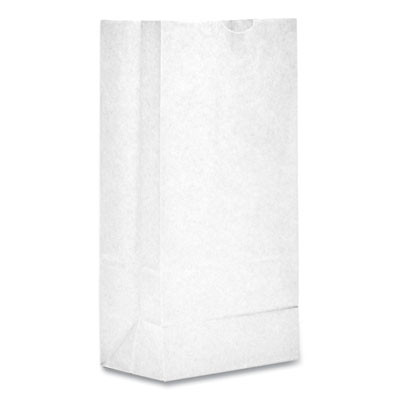 Grocery Paper Bags, 2# Size, 30# Basis Weight, 4.13" x 2.63" x 7.88", White, 500/Bundle