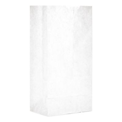 Grocery Paper Bags, 4# Size, 30# Basis Weight, 5" x 3.13" x 9.88", White, 500/Bundle