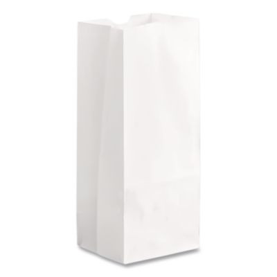 Grocery Paper Bags, 4# Size, 30# Basis Weight, 5" x 3.13" x 9.88", White, 500/Bundle