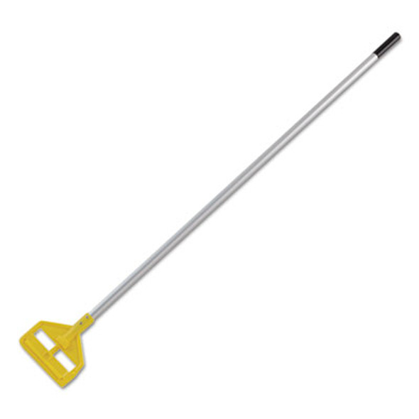 Invader Aluminum Side-Gate Wet Mop Handle, 1" Dia x 60", Gray/Yellow