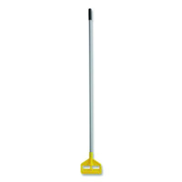 Invader Aluminum Side-Gate Wet-Mop Handle, 1" Dia x 60", Gray/Yellow