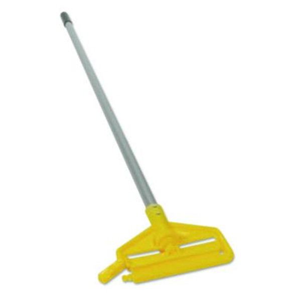 Invader Aluminum Side-Gate Wet-Mop Handle, 1" Dia x 60", Gray/Yellow