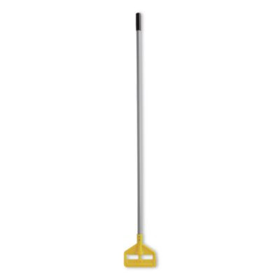 Invader Aluminum Side-Gate Wet-Mop Handle, Vinyl Coating, 60", Gray/Yellow