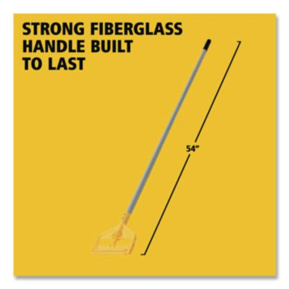 Invader Fiberglass Side-Gate Wet-Mop Handle, 1" Dia x 54", Gray/Yellow