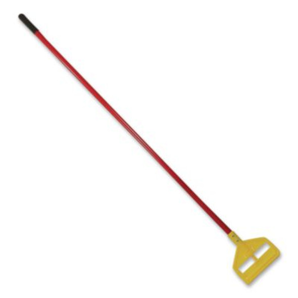 Invader Fiberglass Side-Gate Wet-Mop Handle, 1" Dia x 60", Red/Yellow