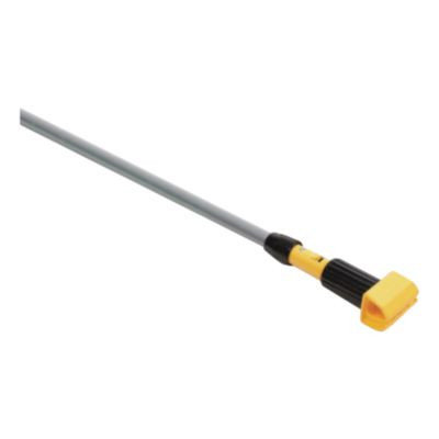 Gripper Aluminum Mop Handle, 1.13" Dia x 60", Gray/Yellow