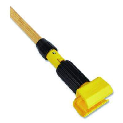 Gripper Vinyl-Covered Aluminum Mop Handle, 1.13" Dia x 60", Gray/Yellow