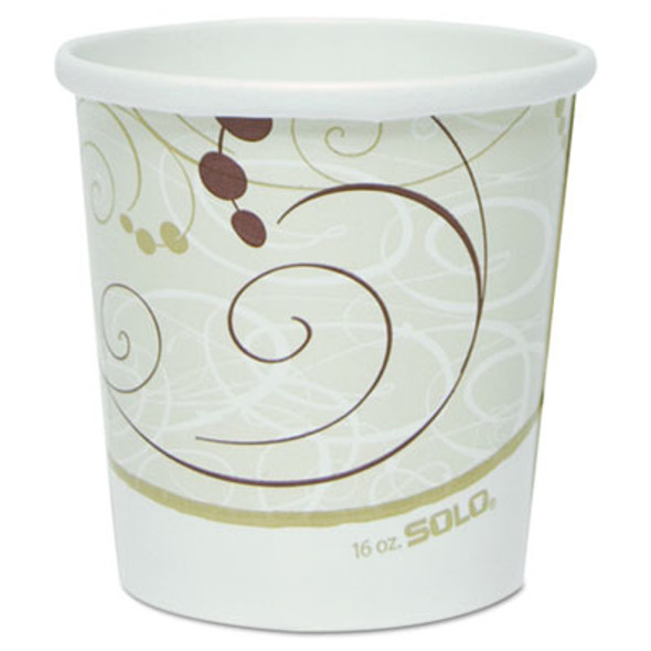 Flexstyle Double Poly Paper Containers, 16 Oz, Symphony Design, Paper, 25/Pack, 20 Packs/Carton