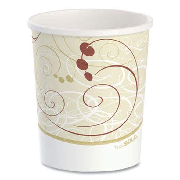 Flexstyle Double Poly Paper Containers, 32 Oz, Symphony Design, Paper, 25/Pack, 20 Packs/Carton