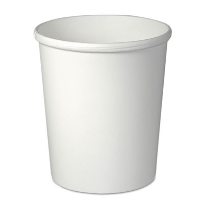 Flexstyle Double Poly Paper Containers, 32 Oz, White, Paper, 25/Pack, 20 Packs/Carton
