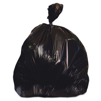 Linear Low-Density Can Liners, 60 Gal, 1.25 Mil, 38" X 58", Black, 100/Carton