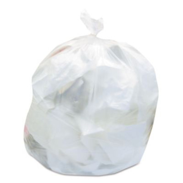 Linear Low-Density Can Liners, 56 Gal, 1.1 Mil, 43" X 47", Clear, 100/Carton