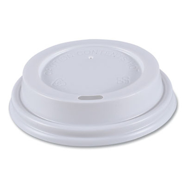 Hot Cup Lids, Fits 8 Oz Hot Cups, Plastic, White, 50/Sleeve, 20 Sleeves/Carton