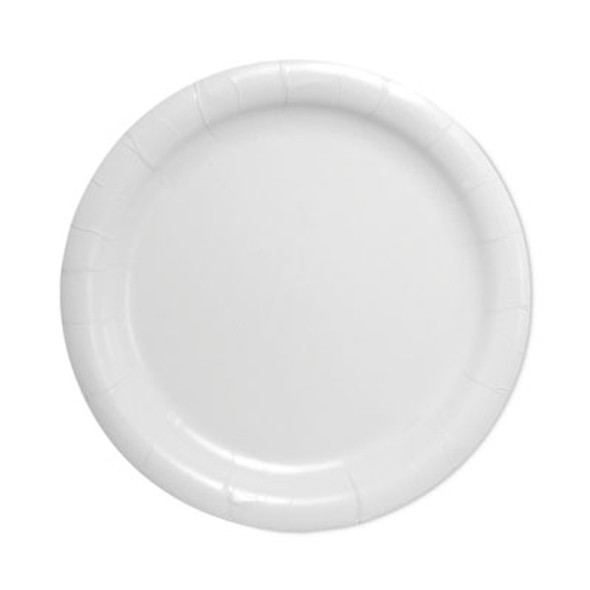 Bare Eco-Forward Clay-Coated Paper Dinnerware, Proplanet Seal, Plate, 9" Dia, White, 500/Carton