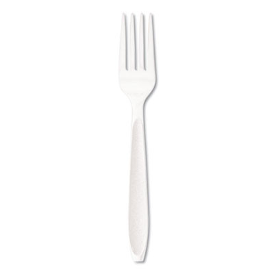 Impress Heavyweight Full-Length Polystyrene Cutlery, Fork, Plastic, White, 1,000/Carton