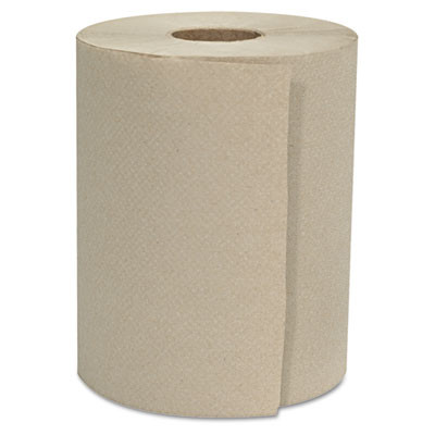 Hardwound Roll Towels, 1-Ply, 8" x 600 Ft, Natural, 12 Rolls/Carton