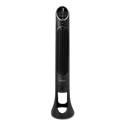Quietset 8-Speed Whole-Room Tower Fan, 10"w x 40"h, Black
