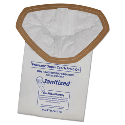 Vacuum Filter Bags Designed To Fit Proteam Super Coach Pro 6/Gofree Pro, 100/Carton