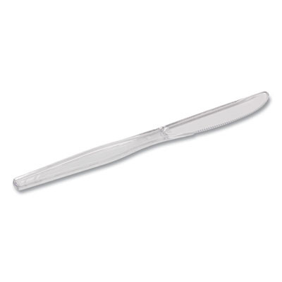 Heavyweight Polystyrene Cutlery, Knife, Plastic, Clear, 1,000/Carton