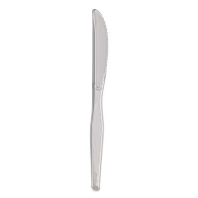Heavyweight Polystyrene Cutlery, Knife, Plastic, Clear, 1,000/Carton