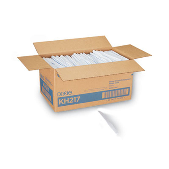 Plastic Cutlery, Heavyweight Knife, 7.5", White, 1,000/Carton
