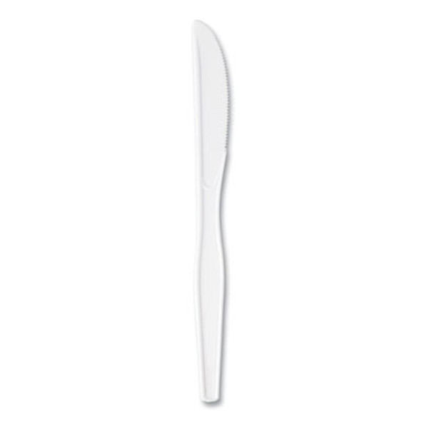 Plastic Cutlery, Heavyweight Knife, 7.5", White, 1,000/Carton