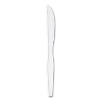 Plastic Cutlery, Heavyweight Knife, 7.5", White, 1,000/Carton