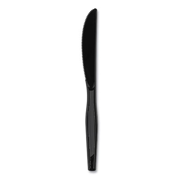 Plastic Cutlery, Heavyweight Knife, Black, 1,000/Carton