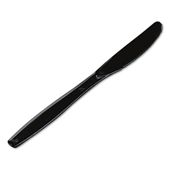 Plastic Cutlery, Heavyweight Knife, Black, 1,000/Carton