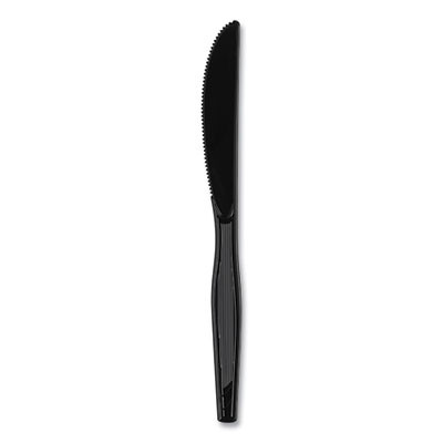 Plastic Cutlery, Heavyweight Knife, Black, 1,000/Carton