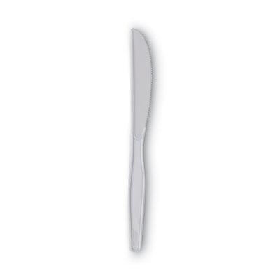 Plastic Cutlery, Heavy Mediumweight Knife, White, 1,000/Carton