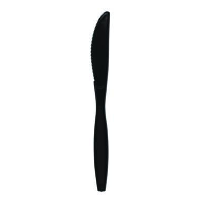 Heavyweight Polypropylene Cutlery, Knife, Plastic, Black, 1,000/Carton