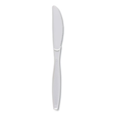 Heavyweight Polypropylene Cutlery, Knife, Plastic, White, 1,000/Carton