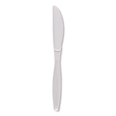 Heavyweight Polypropylene Cutlery, Knife, Plastic, White, 1,000/Carton