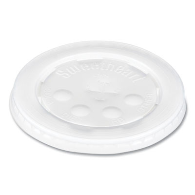 Polystyrene Plastic Flat Straw-Slot Cold Cup Lids, Fits 12 Oz To 24 Oz Cold Cups, Plastic, Translucent, 125/Pack, 16 Packs/Ct