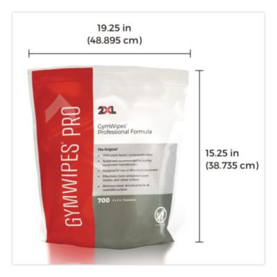 Gym Wipes Professional, 1-Ply, 6 x 8, Unscented, White, 700/Pack, 4 Packs/Carton
