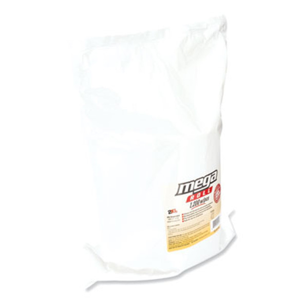 Gym Wipes Mega Roll Refill, 8 x 8, Unscented, White, 1,200/Roll, 2 Rolls/Carton