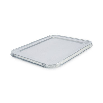 Aluminum Steam Table Pan Lids, Fits Half-Size Deep Pan, 290 Gauge, 0.63" Deep, 10.5 x 12.81, 100/Carton
