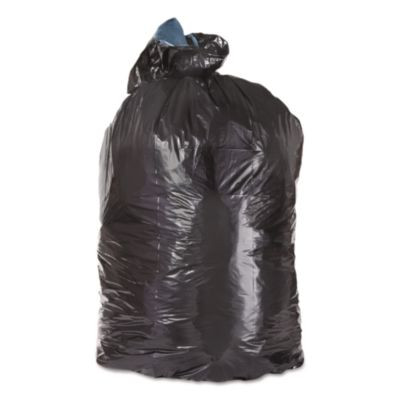 Low-Density Can Liners, 10 Gal, 1 Mil, 24" x 23", Black, Flat Pack, 500/Carton
