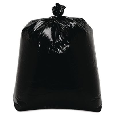Low-Density Can Liners, 16 Gal, 0.7 Mil, 24" x 32", Black, Flat Pack, 500/Carton