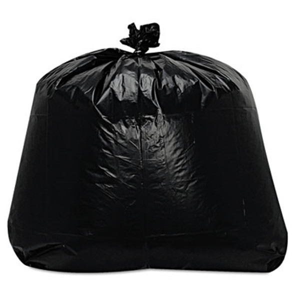 Low-Density Can Liners, 56 Gal, 1.6 Mil, 43" x 47", Black, Flat Pack, 100/Carton