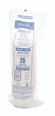 Microgourmet Food Container, 16 Oz, Translucent, Plastic, 50/Pack, 10 Packs/Carton