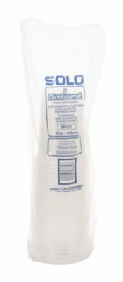 Microgourmet Plastic Deli Container, 32 Oz, 4.7" Diameter x 5.7" h, Clear, 500/Carton