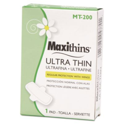 Maxithins Vended Ultra-Thin Pads, Size 4, Maxi Absorbency, 200/Carton