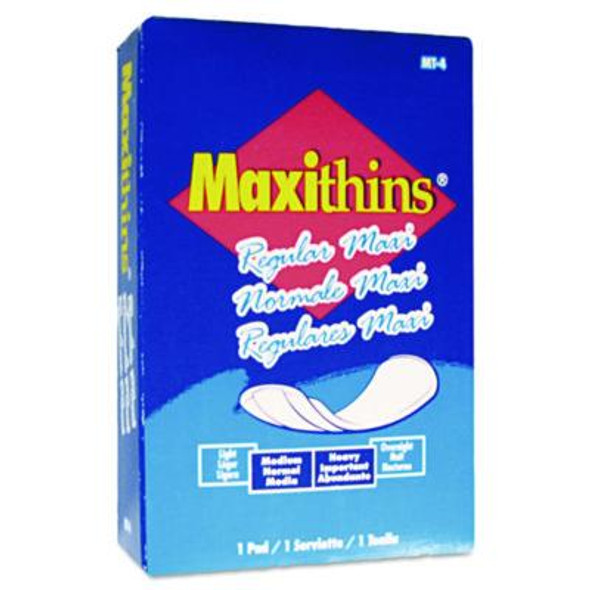 Maxithins Vended Sanitary Napkins #4, Maxi, 100 Individually Boxed Napkins/Carton