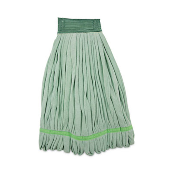 Microfiber Looped-End Wet Mop Head, Large, Green, 12/Carton