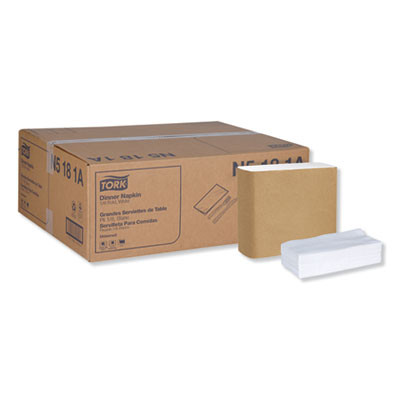 Universal Dinner Napkins, 1-Ply, 15 x 17, 1/8 Fold, White, 3000/Carton