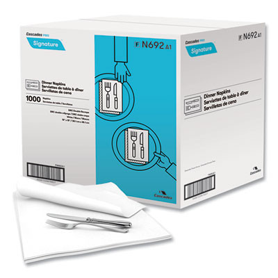 Select Dinner Napkins, 1-Ply, 15 x 15, White, 1,000/Carton